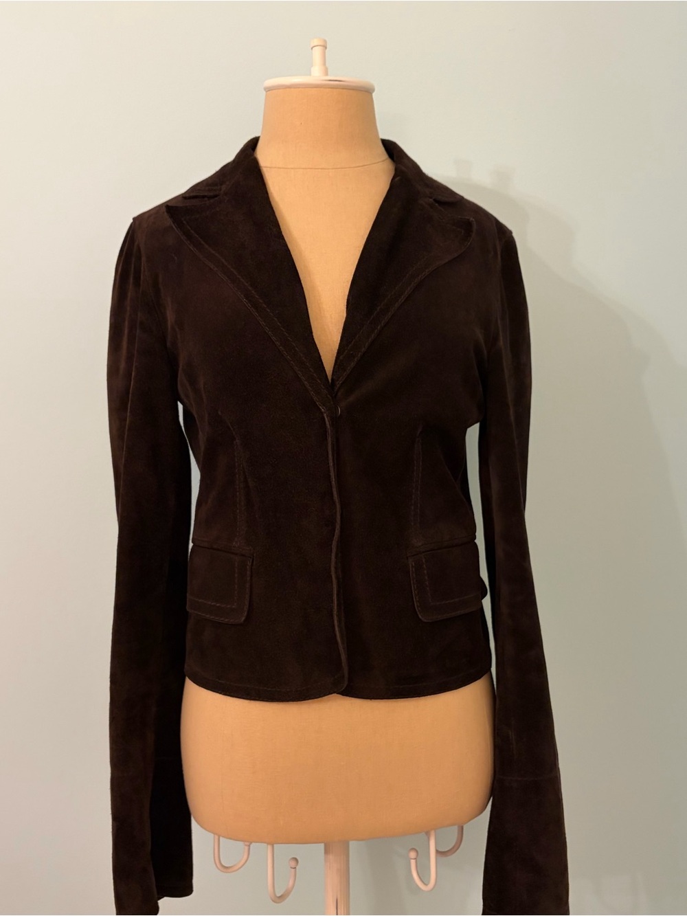 Gucci Dark Brown Suede Tailored Blazer